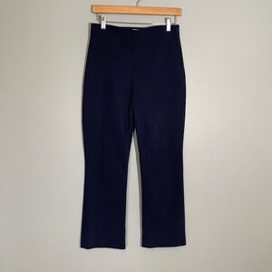 M.M. LaFleur Navy Blue High Waisted Side Zip Straight Leg Trousers Size 6